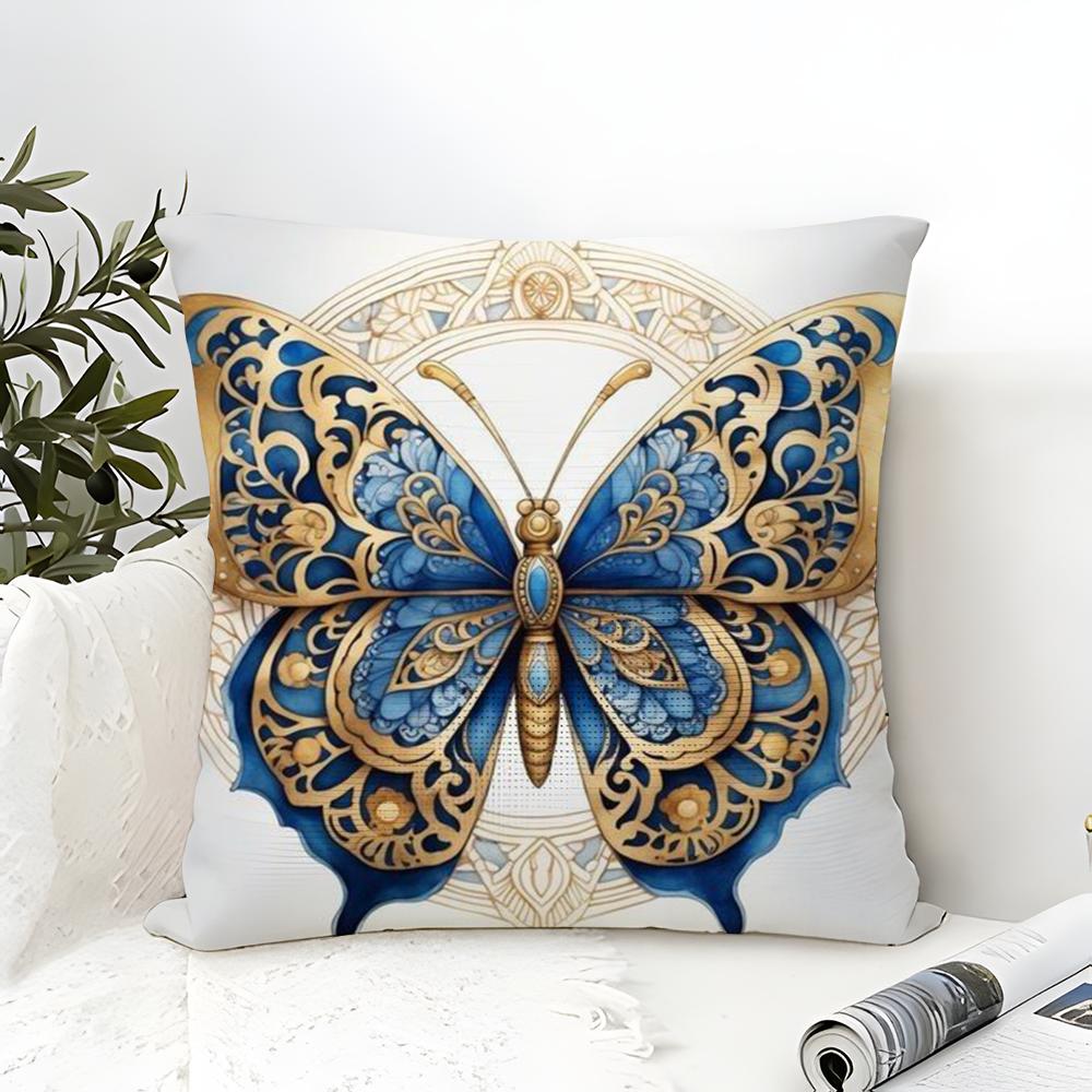 Naturally Beautiful and Elegant Butterflies Pillow Case Linen Pillow Case Sofa Home Decor Cushion Cover Cushion Cove
