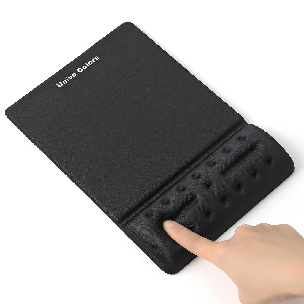 Univo Colors Mouse Pad with Integrated Wrist Rest, 245mm x 170mm, Fatigue Reduction, Ergonomic Design, Soft Material, Stress Relief, Breathable, Skin-