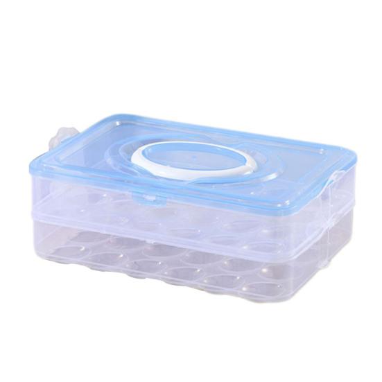 Egg Storage Box Transparent 24 Grids Large Capacity Dustproof with Lid And Handle Stackable Kitchen Fridge Egg Tray Egg Storage Container Egg Holder