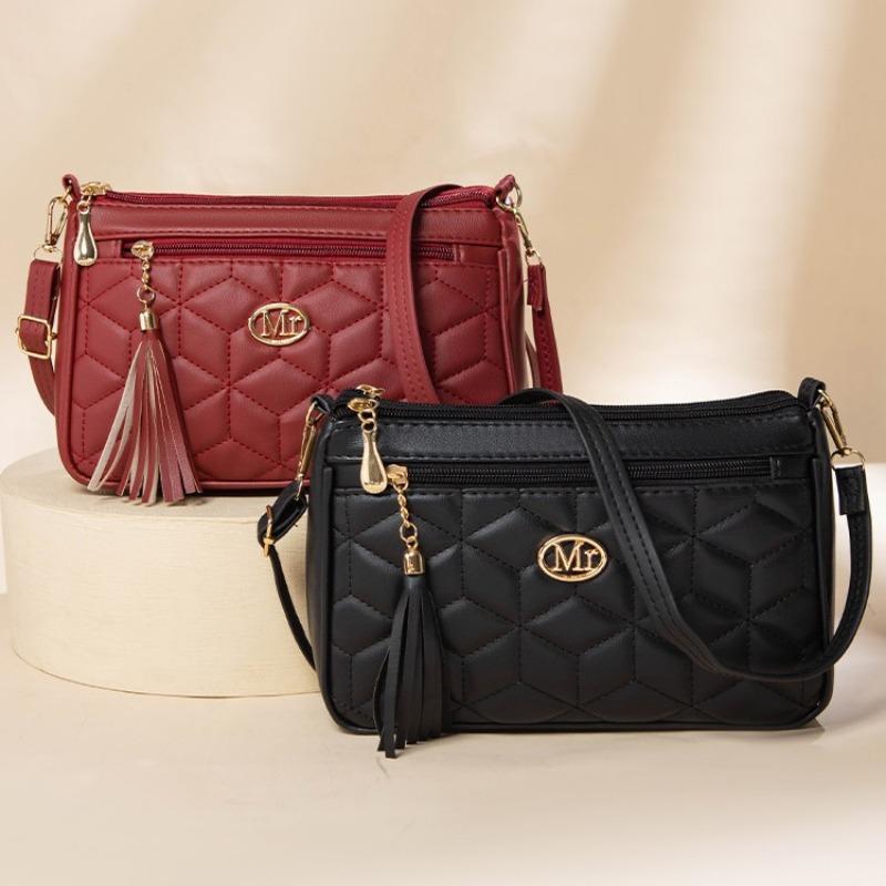 Small and medium bags Crossbody summer women's mini new medium mother bags Soft leather rhombus embroidered women's bags Mobile phone satchel