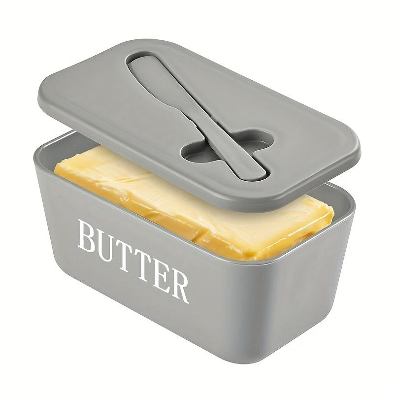 1pc New Butter Container Box with Knife Simple Restaurant Sealed Storage Box Cheese Box Butter Slicer Butter Dish Home Tableware