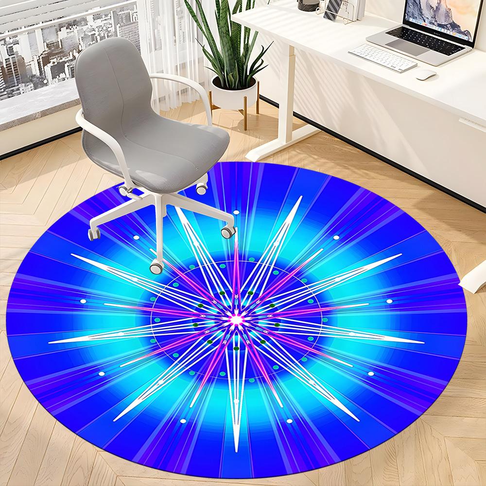 1 alfombra redonda de oficina con energía cósmica, antideslizante, suave y duradera para decoración de interiores, perfecta para la oficina, hermosa decoración yy26032303