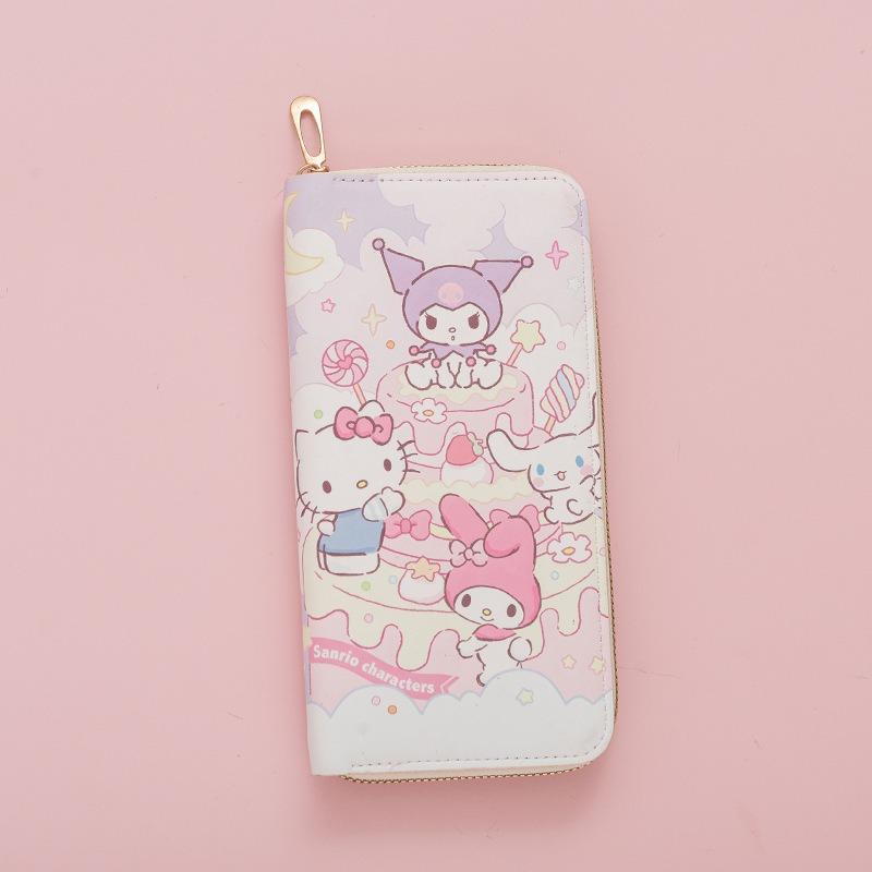 Fresh Japanese Cute Kitten Lady Wallet Girls Wallet Long Zipper Texture Student Card Bag New