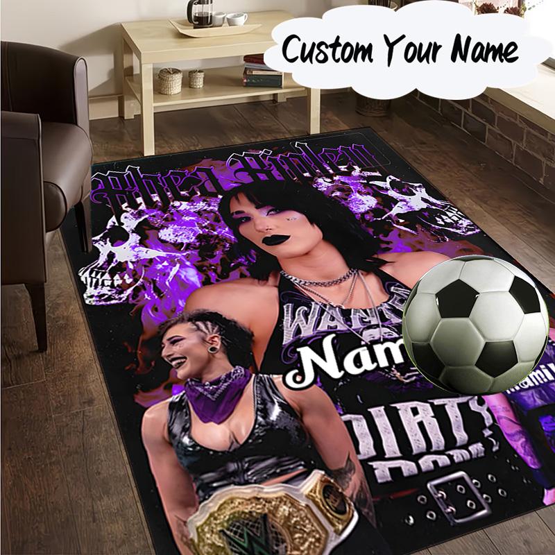Custom Name Dark Beauty Rhea Ripley Carpet, Chair Rug,Area Rug for Office Bedroom Living Rooms Bedroom, Doormat Decor Christmas Fan Gifts