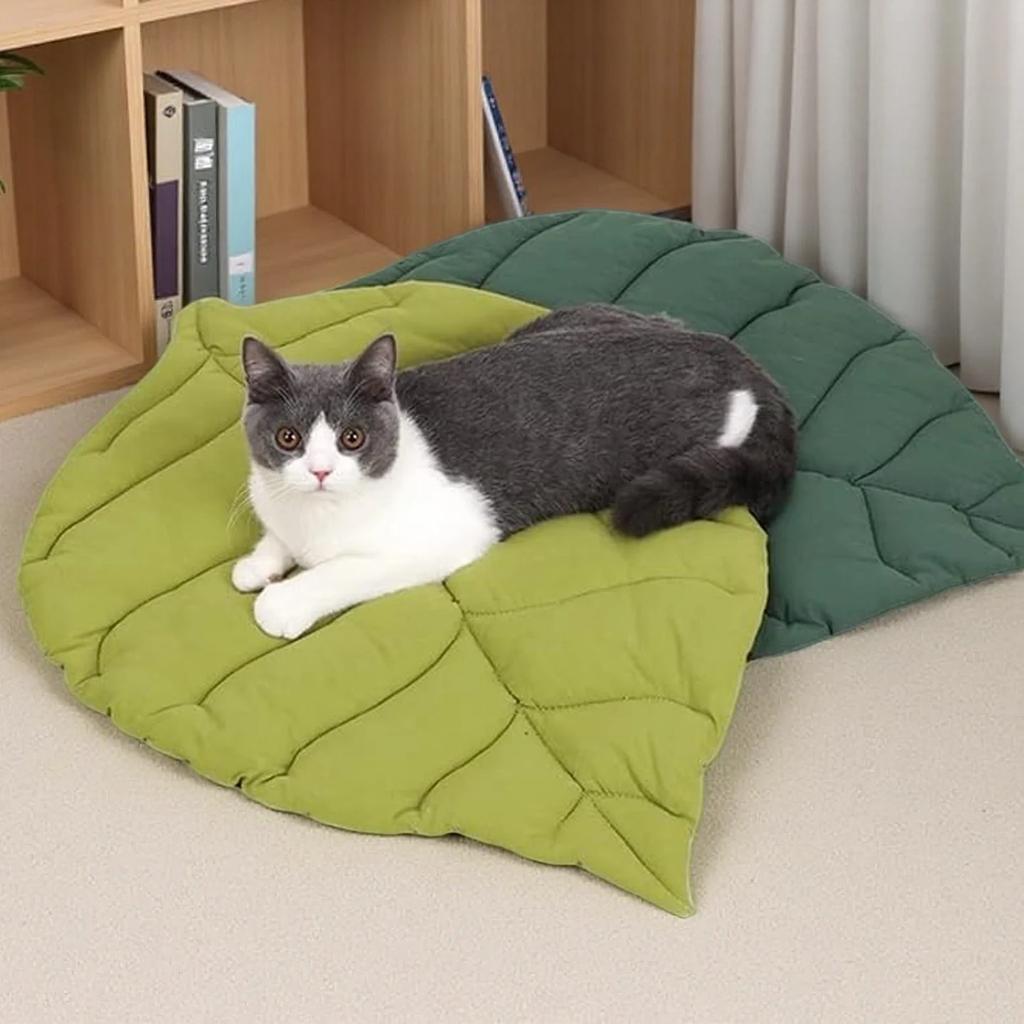 Thick Cotton Leaf Pet Mat for Sleeping Cat Dog Bed Cushion for Crate Kennel Sofa Floor Indoor Four Season Comfortable Use
