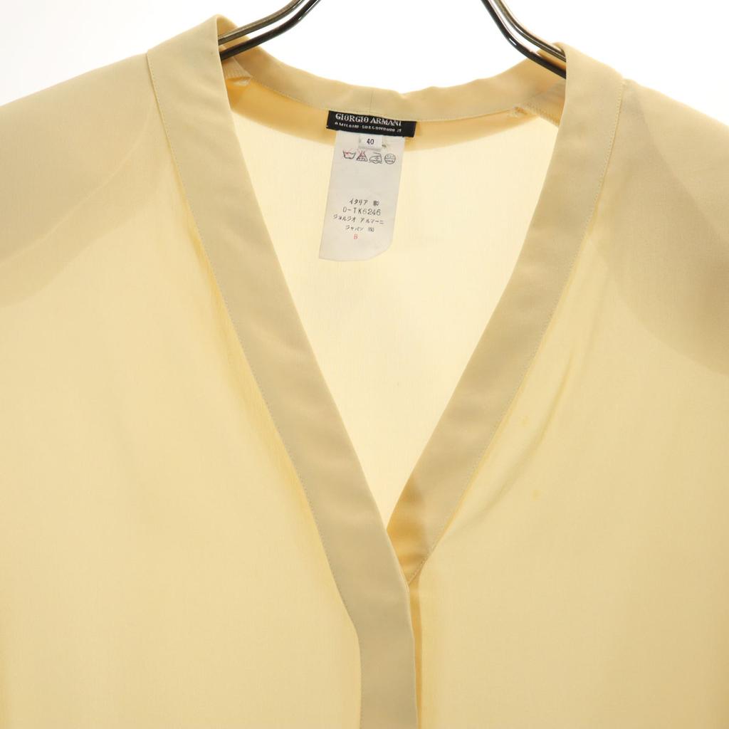 GIORGIO ARMANI 80s 90s Made in Italy 100% Silk Old Long sleeve Two-piece set blouse Women Used