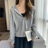 Women's Spring Autumn Thin Loose Short Sleeve Long Sleeve Hoodie Casual Sports Jacket
