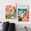 Colorful Travel Mountain City Canvas Painting Abstract Landscape Posters and Prints Wall Art Pictures for Home Living Room Decor