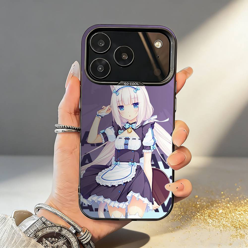 N-Nekopara girls Game Phone Case For iPhone17,16,15,14,13,12,11,Pro,MAX White Matte Shockproof Cover