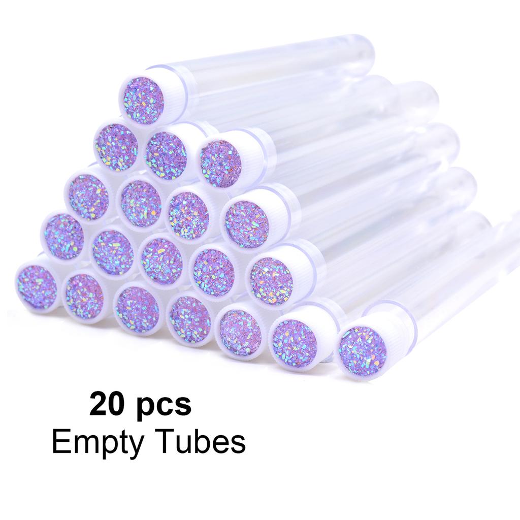 20pcs Empty Eyelash Brushes Tubes Reusable Eyelash Mascara Wand Container Sparkling  Lash Spoolies Combs Dust-proof Flask Case