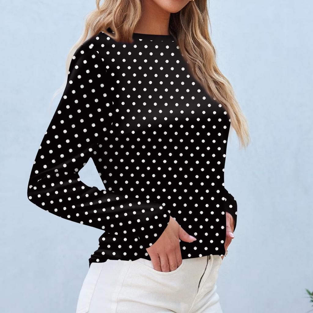 Women's Daily Casual Long-sleeved Printed O-neck Top