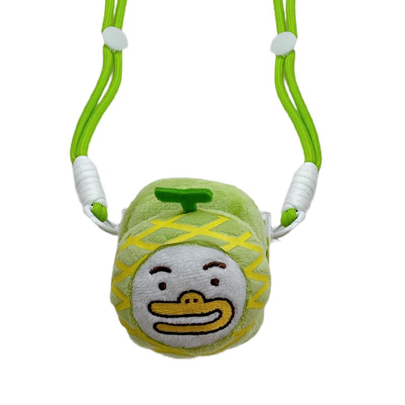 KAKAO FRIENDS Ryan Lion Plush Phone Clip: Cute Cartoon Fruit-Shaped Pendant Bag