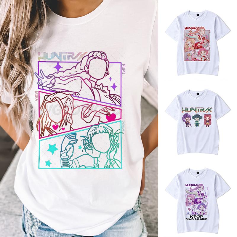 Rumi KPop Lovci démonů Anime Tričko Hip Hopová trička Dárek pro muže ženy Móda KPop Lovci démonů Korejská Ulzzang trička