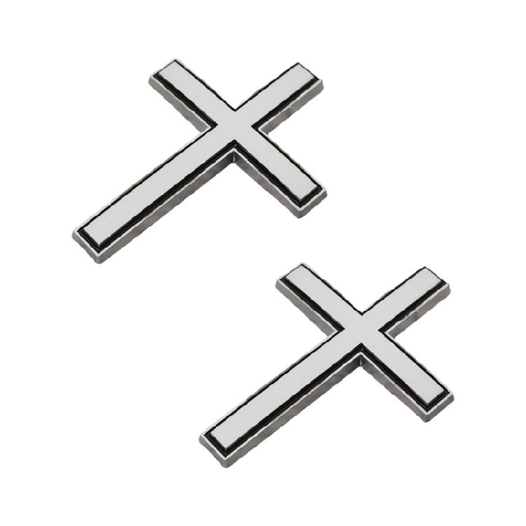Modern Metal Crosses Car Emblem Fade Resistant Design Unique Vehicle Decoration Metal Auto Body Emblem