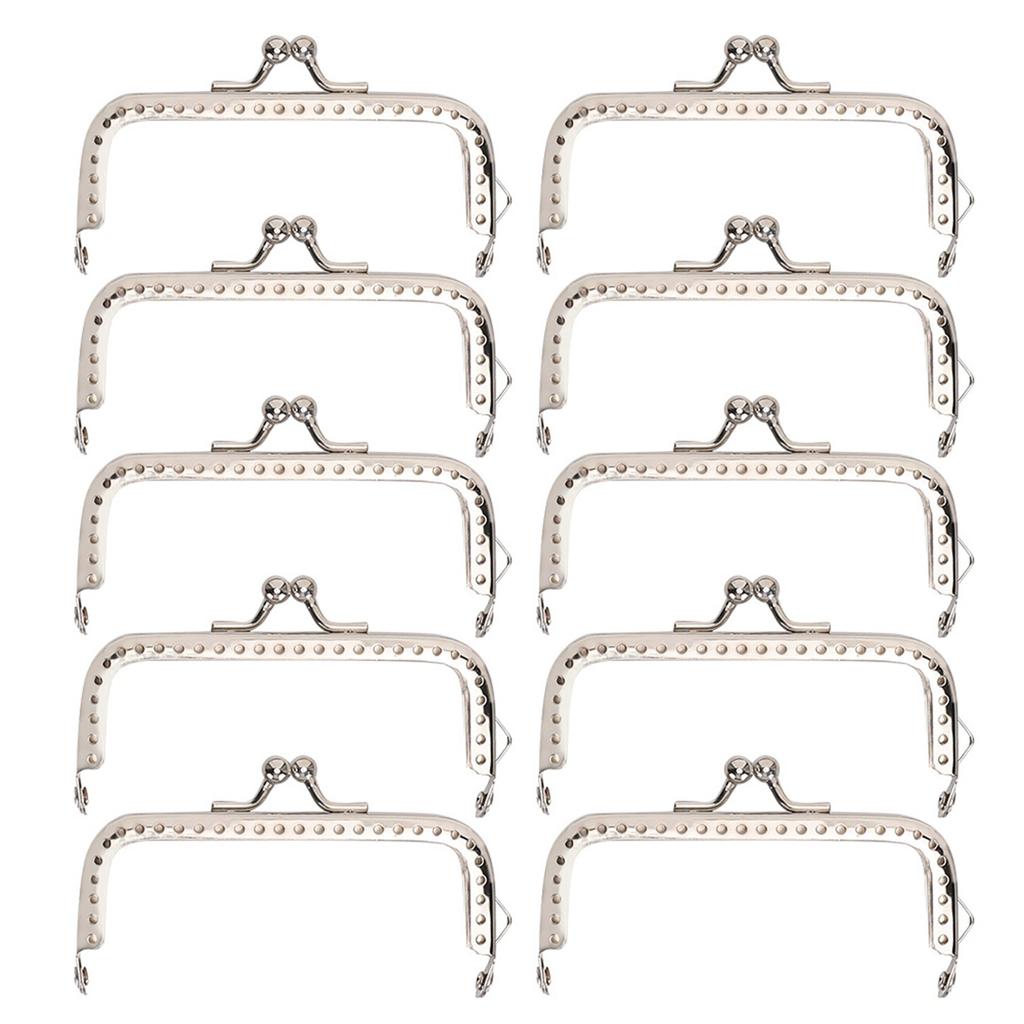 10pcs 8.5cm Square Metal Frame Clasp Lock Clip for Purse Bag Making DIY Craft Supplies