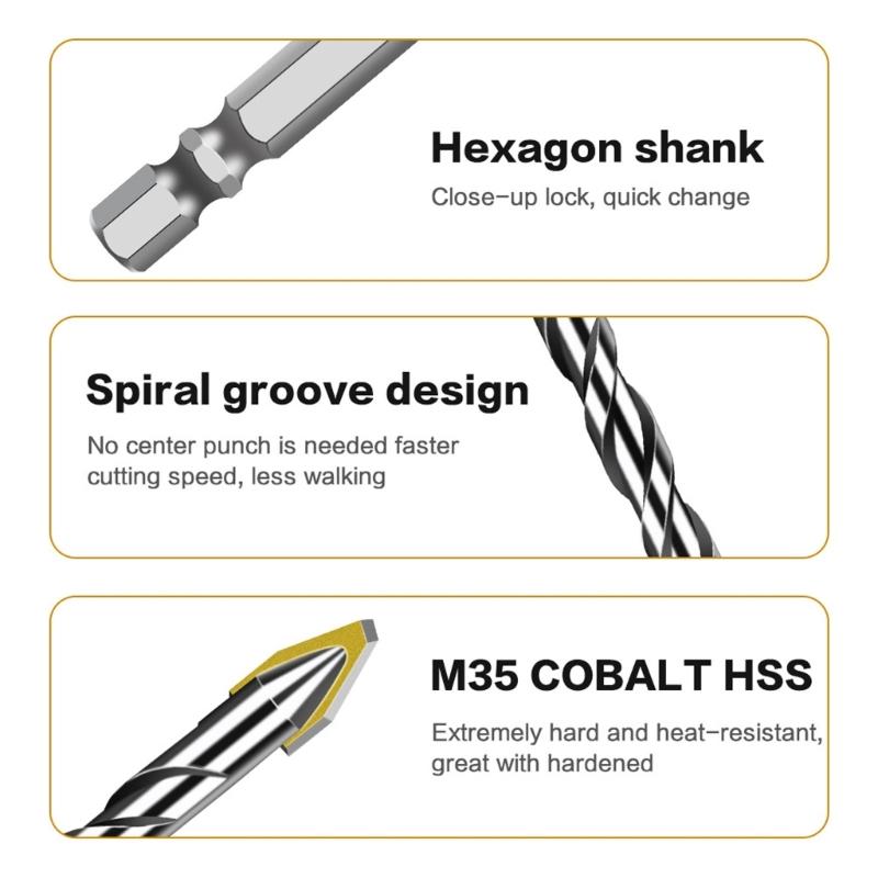 Eccentric Drill Bits In Multiple Sizes For Precise Hole Positioning On Various Materials Stone Wood Plastic DIY Projects