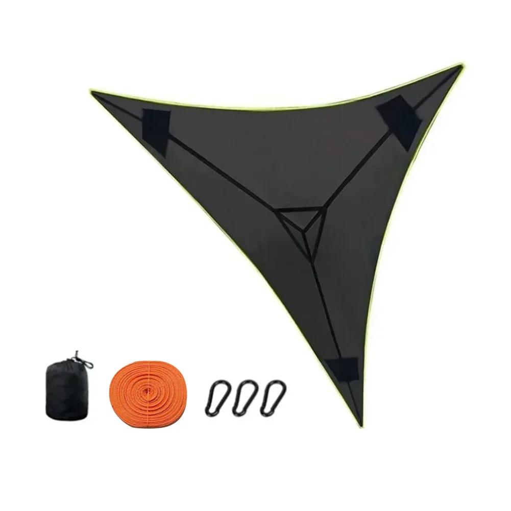 Multi-Person Triangle Hammock 3-Point Design Anti-Tipping Mesh Portable Outdoor Camping Hammock for Garden Travel Backyard
