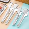 Thickened Stainless Steel Kitchen & BBQ Food Tongs for Bread, Steak & Steamed Buns