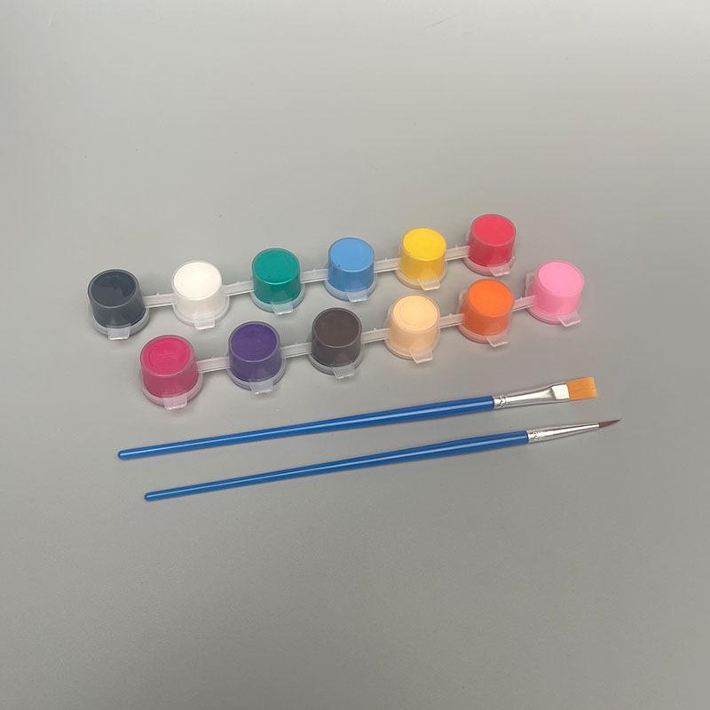 12-Color Acrylic Paint Set for Toddler Art: Plaster Dolls & Graffiti, 3ml