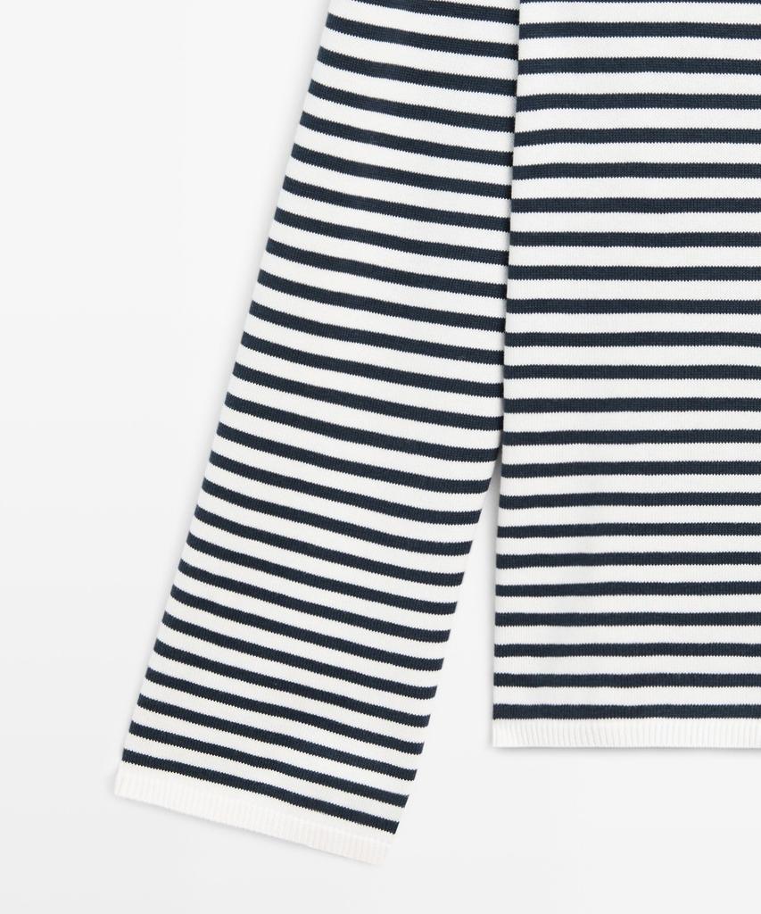 Masimodutti Striped V-Neck Knit Sweater