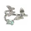 Stacked Wind Butterfly Blue Diamond Personalized Butterfly Wing Fog Blue Advanced Sense Opening Ring Female Neutral Wind Simple Versatile Ring