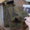 Chic High Street Leopard Print Women's Jeans 2025: Trendy Autumn/Winter Straight Wide-Leg Slimming Pants