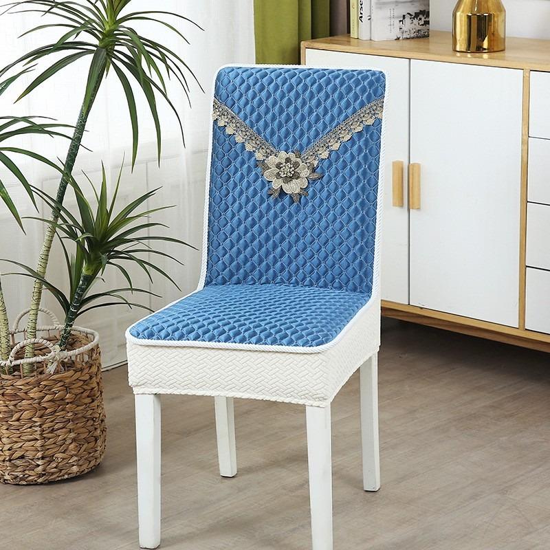 One-piece Dining Table and Chairs Cover Dining Chair Mats Chair Cover Set Household Cushions Elastic Stool Cover Four Season Universal Chair Cushion