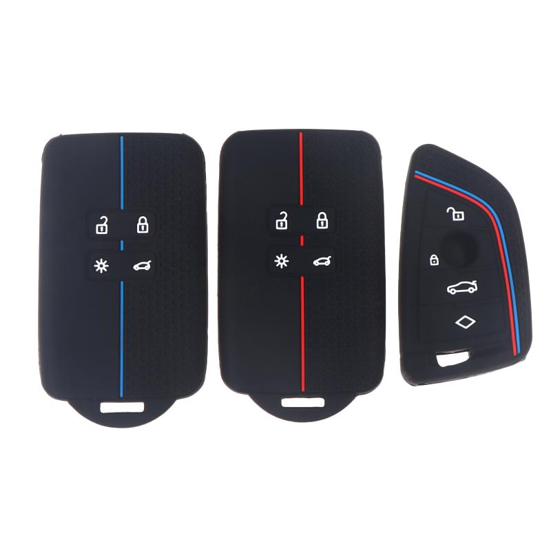 Simple Silicone Remote Car Key Cover Keychain Key Case Car Key Holder Shell For X1 X3 X4 X5 X6 Series Car Key Protector