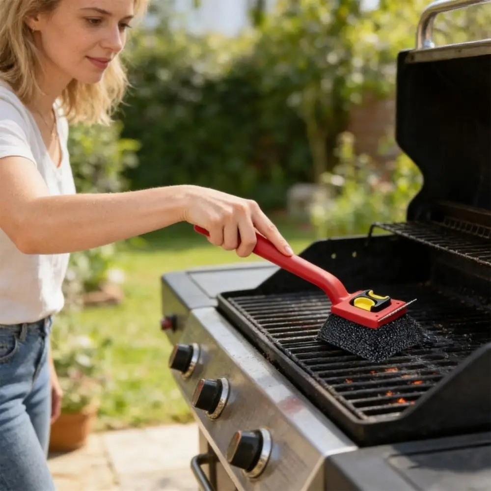Edelstahl BBQ Grill Reinigungsbürste Austauschbare Pads Fettentferner Bürste Haushaltsgebrauch