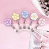 Cute Transparent Floral Badge Reel for Women Retractable Worker ID Card Pull Buckle Doctore Nurse ID Card Badge Holder Clip