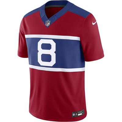 Daniel Jones New York Giants Letter Print V-Neck Pullover Short Sleeve Football Shirt Men Tops Red 31NM0AAL8IF-NZ0