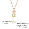 12 Birth Months Flower Necklace Stainless Steel White Green Enamel Daisy Rose Cosmos Pendant Neck Chains Birthday Gift