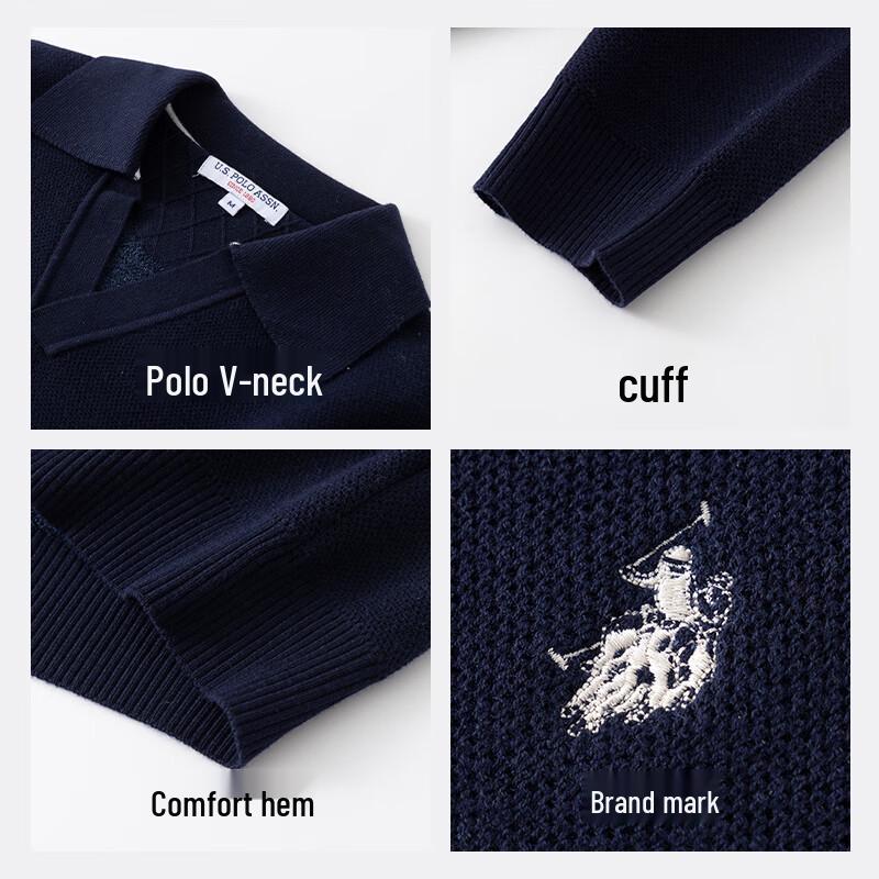 U.S. POLO ASSN. Men's Wool Blend Polo Knit Sweater