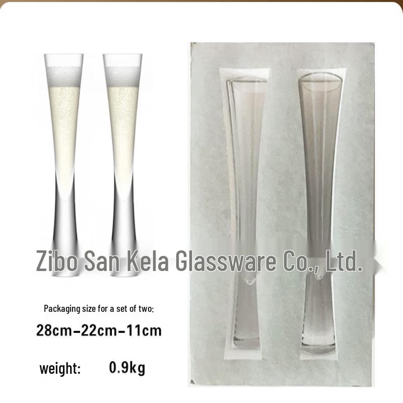 LISM Maya Handmade Crystal Champagne Flute Set