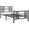 Metal Bed Frame with Headboard and Footboard Black 90 X 200 Cm