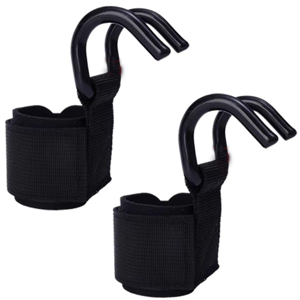 1 Pair Pull-up Auxiliary Power Wrist Guard Adjustable Steel Hook Grips Strap  Weightlifting