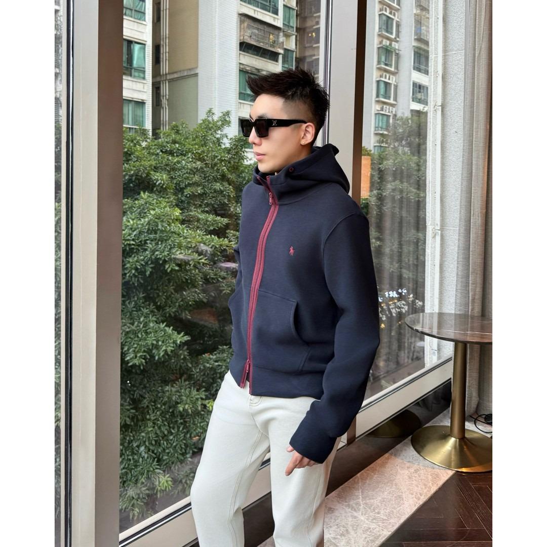 Men s Trendy Color Block Hooded Sweatshirt: Autumn/Winter Heavyweight Embroidered Jacket with High-End Feel 3XL