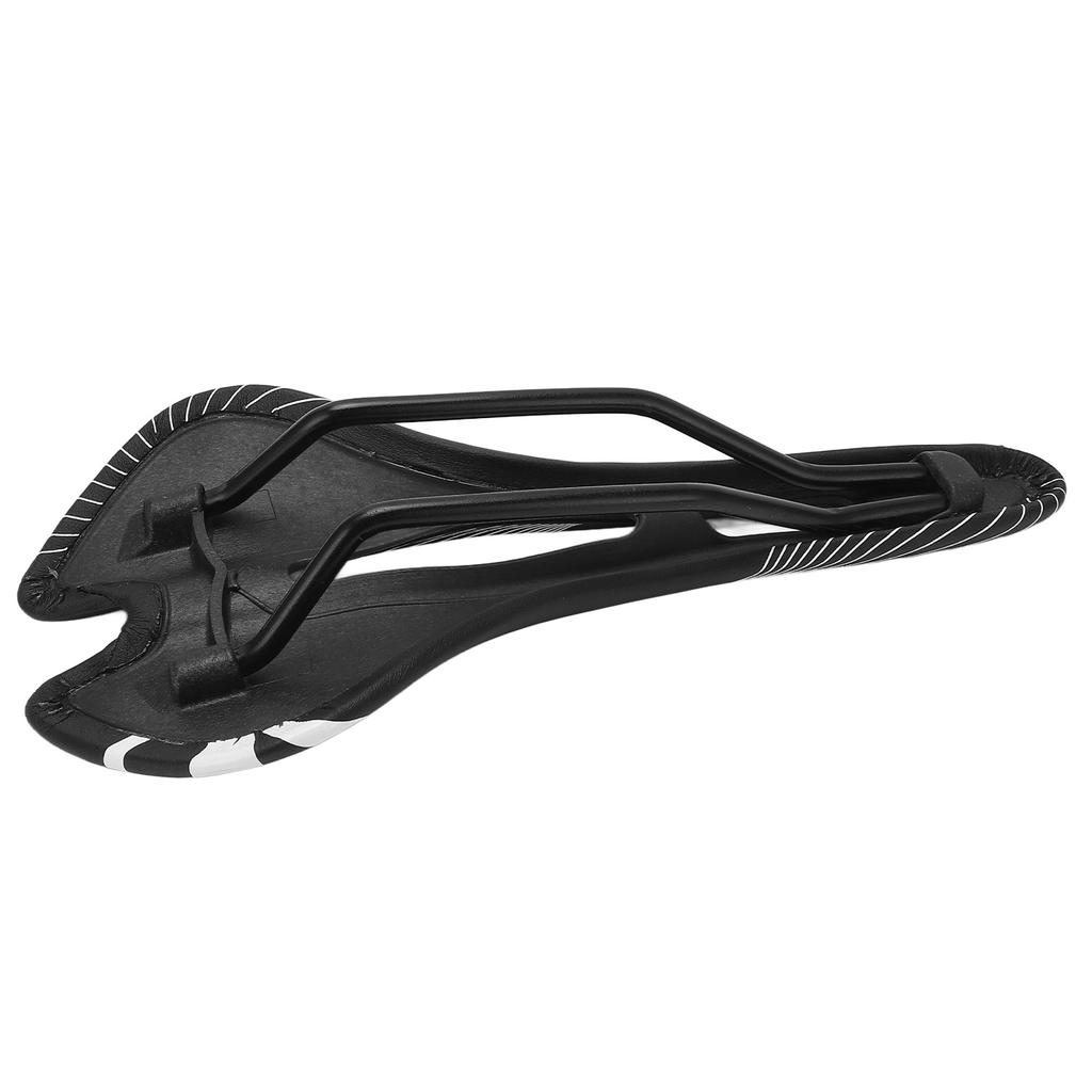 Saddle Waterproof Road Bike Cushion Breathable Hollow Cycling Racing Saddle(Black White )