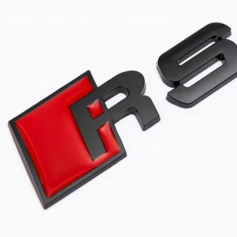 1Pc Sline 3cm/3.7cm High ABS Plastic Car Rear Sticker RSQ3 RSQ5 RSQ7 RSQ8 Logo Trunk Badge Modified Emblem Accessories