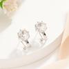 Simple Fashion Round Design Natural White Quartz Earrings New Women 925 Sterling Silver Fine Jewelry Daily Wear Gift