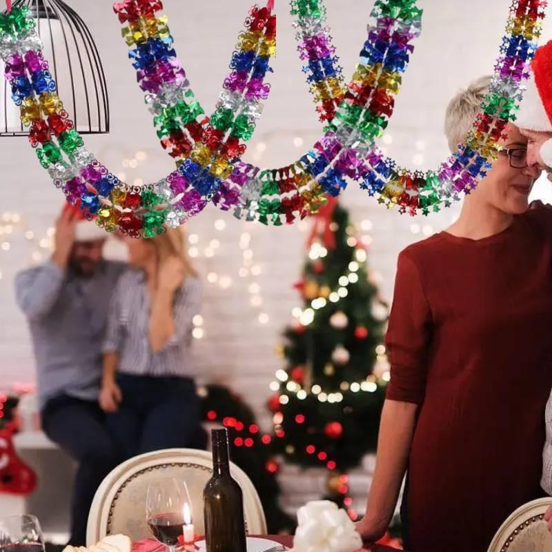Christmas Garland Foil Festive Hanging Tinsel Ceiling Decoration Durable Fshion
