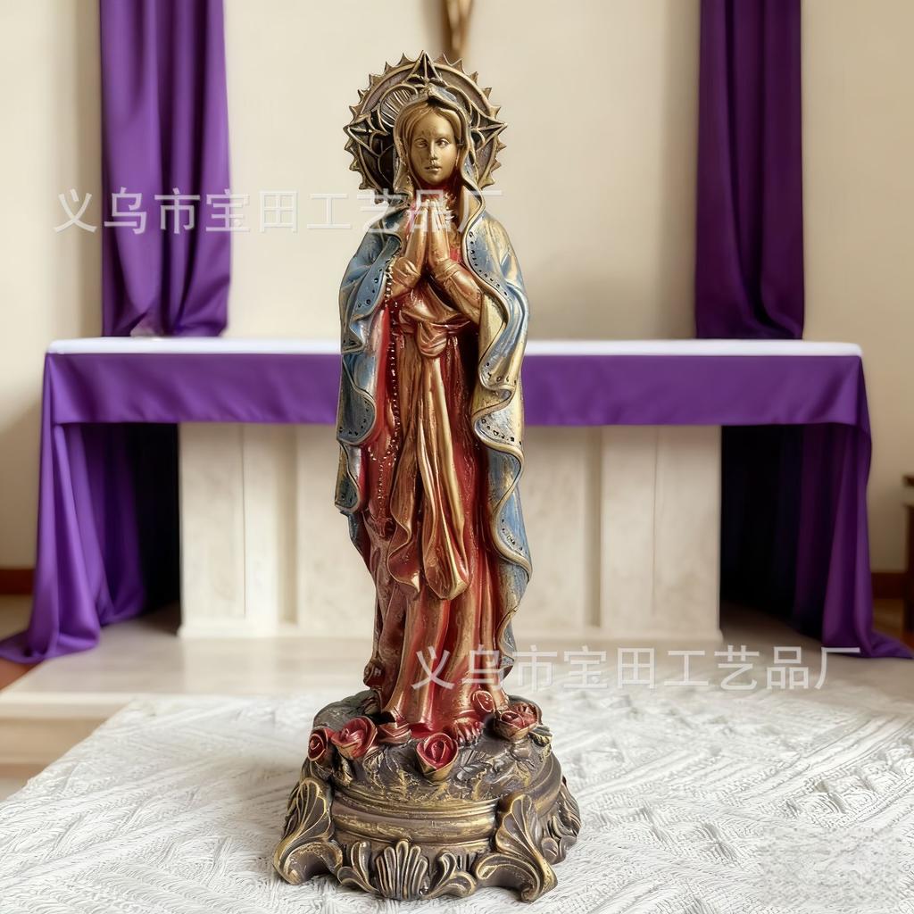 Nová Pryskyřičná Socha Panny Marie Modlící se Socha Domácí Svatyně Stolní Dekorace Kostelní Ikona Dekorace Ozdoba