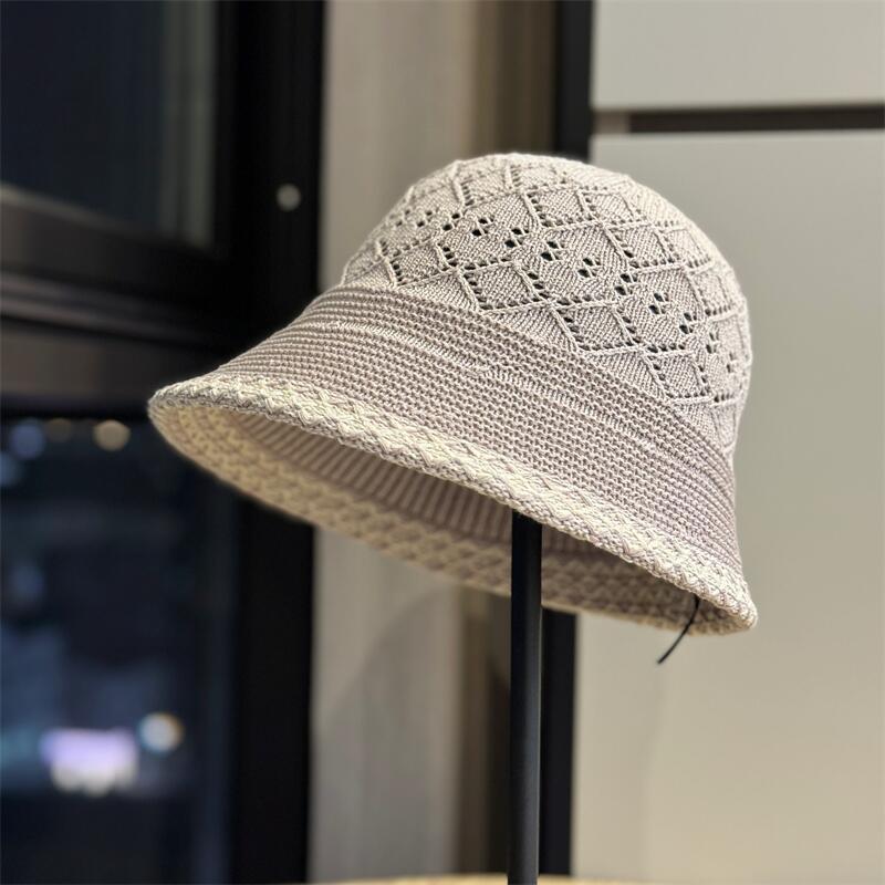 

New women s hat for spring and autumn, simple and versatile fisherman hat, outdoor foldable small-face hat, knitted bucket hat Adult54-60Adjustable світло-фіолетового кольору