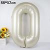 40-Inch American Caramel Cream Number Balloons - Birthday Party Decoration Slim Aluminum Foil Balloons