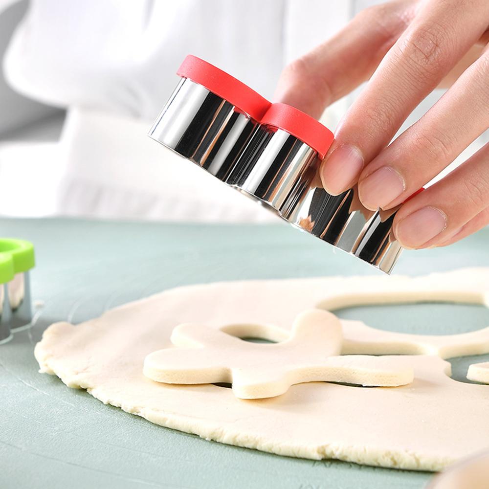 4ks Forma na pečení Vykrajovátka na cukroví Modelovací nástroje Kovová forma na sušenky z nerezové oceli Kuchyňské potřeby pro domácí kuchyňské potřeby