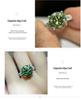 Luxury 5 Carat Green Moissanite Women's Ring: European & American Trendy Matching Diamond Rings