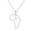 Hollow Heart-Shaped Love Titanium Steel African Map Necklace Temperament Ethnic Style Jewelry