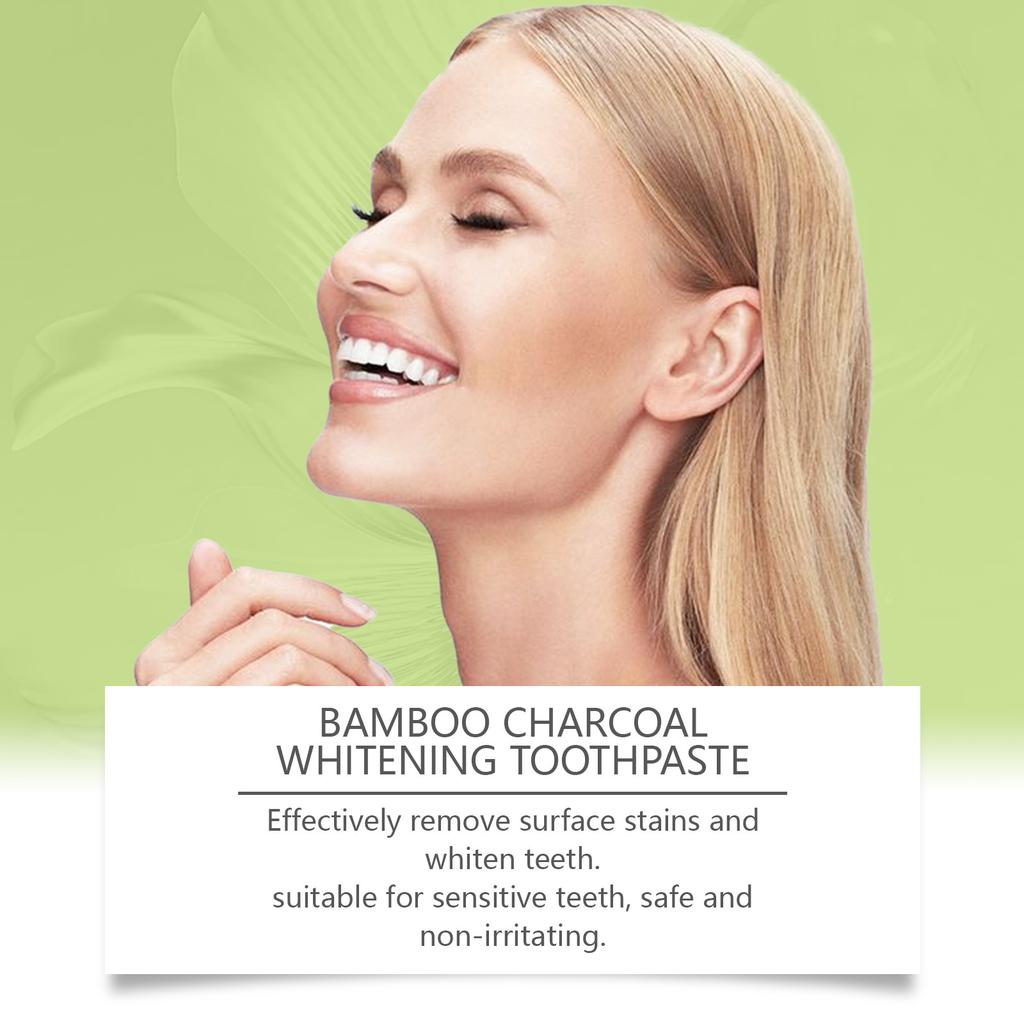 Dentifrice Blanchissant Adsorbe la Mauvaise Haleine Élimine les Dents Jaunes Nettoyage Profond Fort Tache Dentaire Soin Buccal Dentifrice Charbon de Bambou