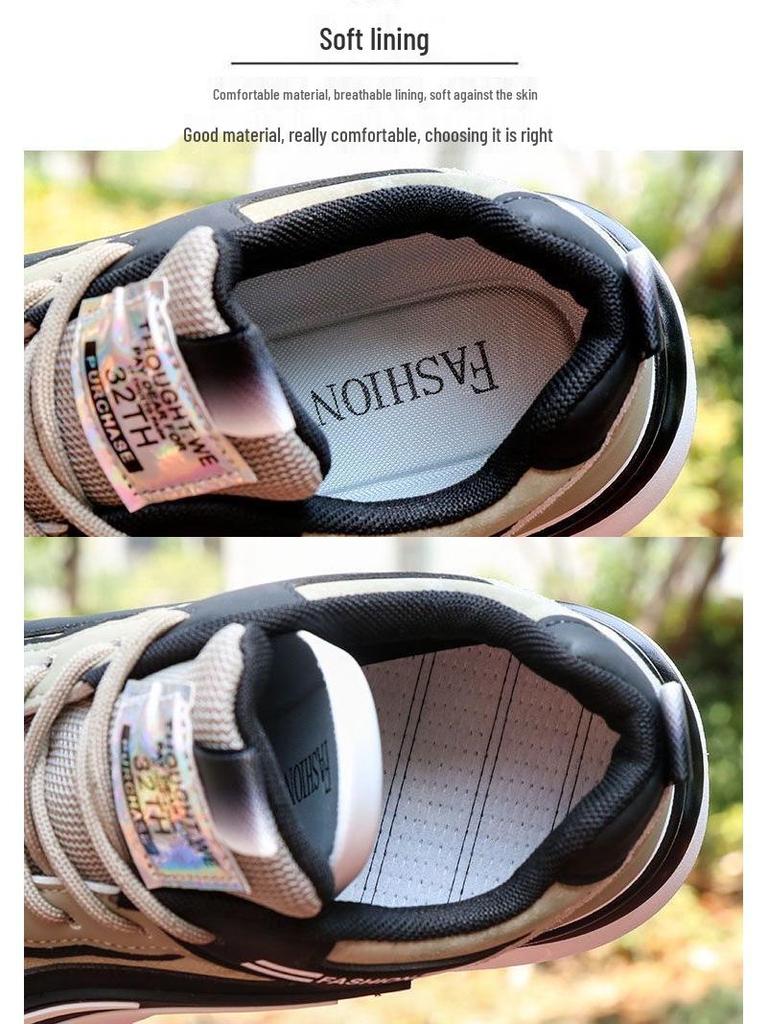 2025 Men's Casual Leather Running Shoes - Trendy, Waterproof, Non-Slip for Spring & Autumn
