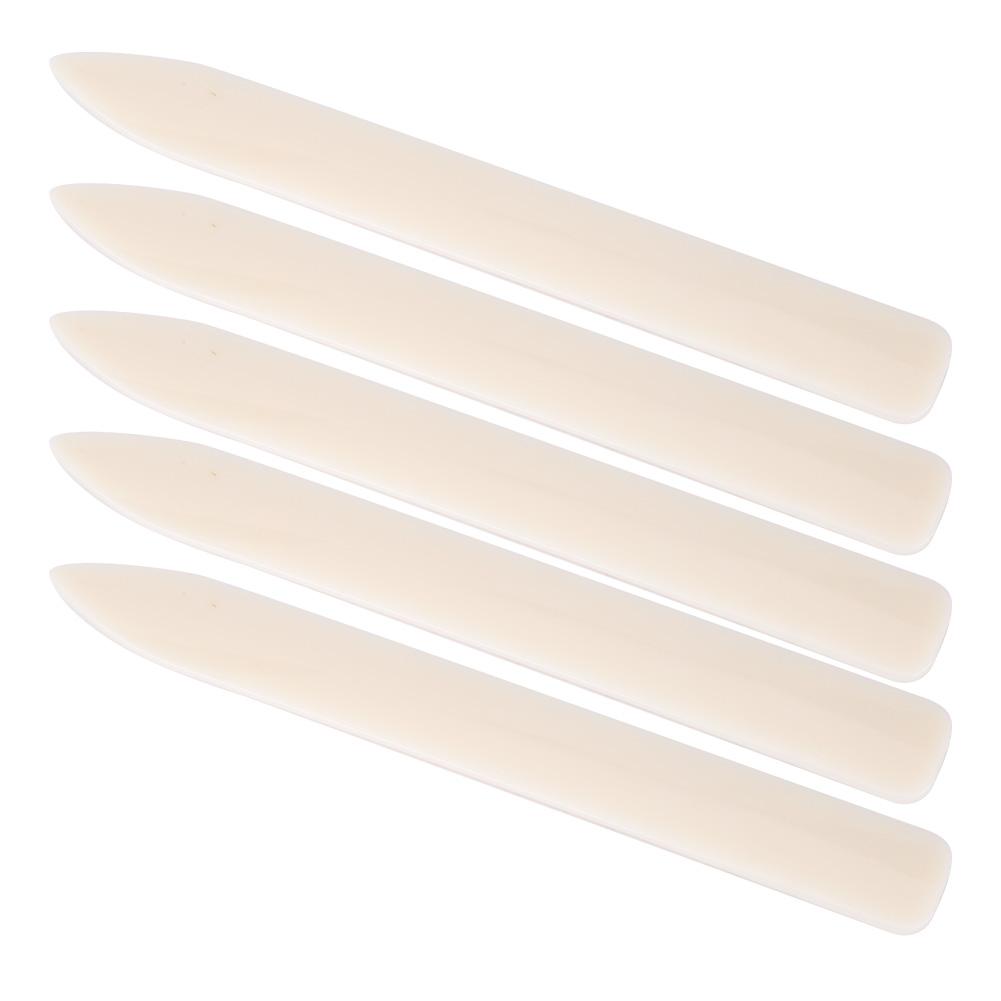 5Pcs Leather Craft Folder White Plastic DIY Hand Made Edge Trimming Sewing Tool Accessories(Long Type )